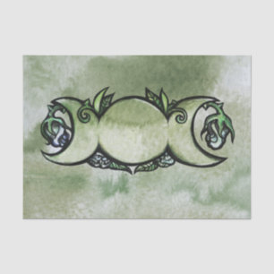 Papel De Seda Triple Moon Goddese Gaia Trabalho de arte Green Wi