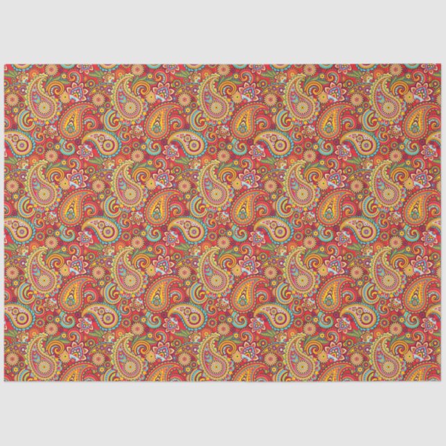 Papel De Seda Trippy Hippy Retro Paisley (Frente )