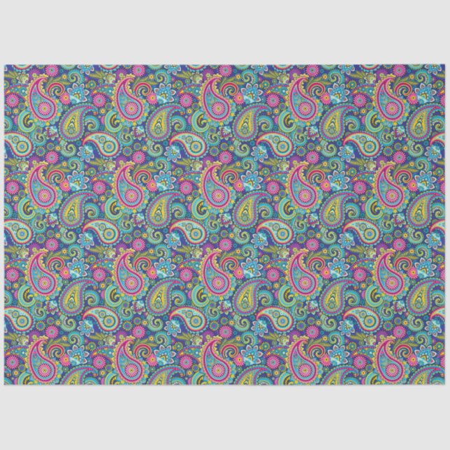 Papel De Seda Trippy Hippy Retro Paisley (Frente )
