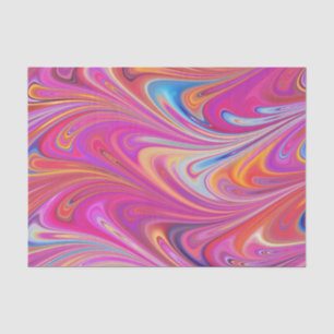 Papel De Seda Trippy Pink e Orange Swirly Design