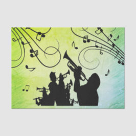 Papel De Seda Trompet Section Jazz Music Green