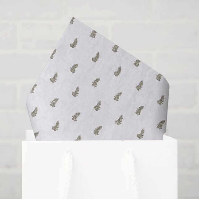 Papel De Seda Tropical Christmas Sage Green White Palm Leaf (Sacola de presentes)