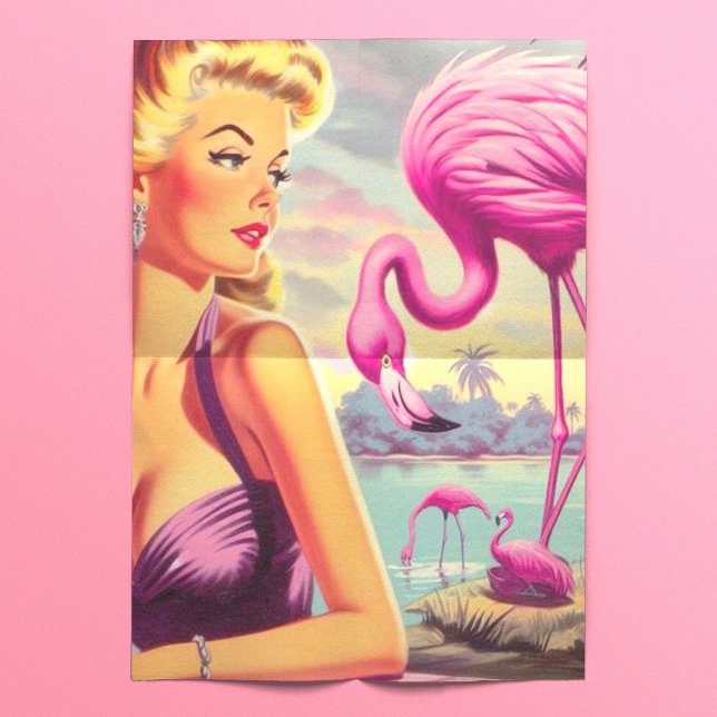Papel De Seda Tropical Flamingo Pin-up (Criador carregado)