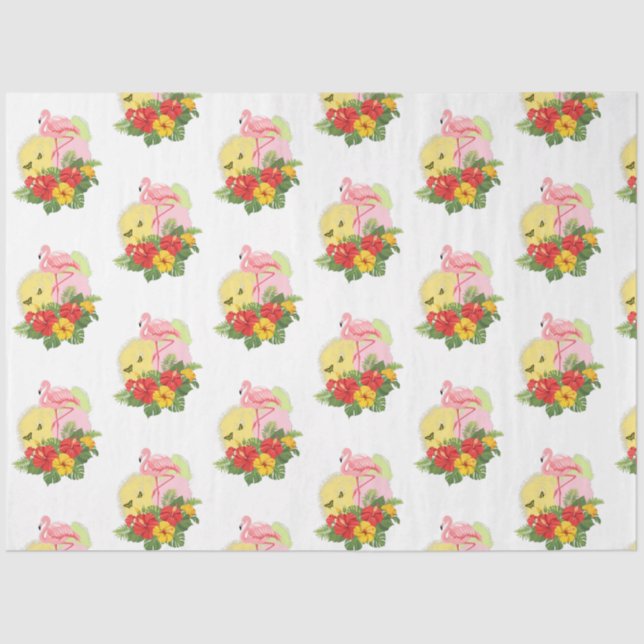 Papel De Seda Tropical Flamingo Series Design 13 (Frente )