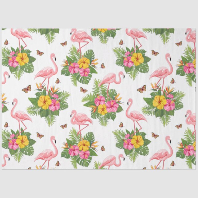 Papel De Seda Tropical Flamingo Series Design 19 (Frente )