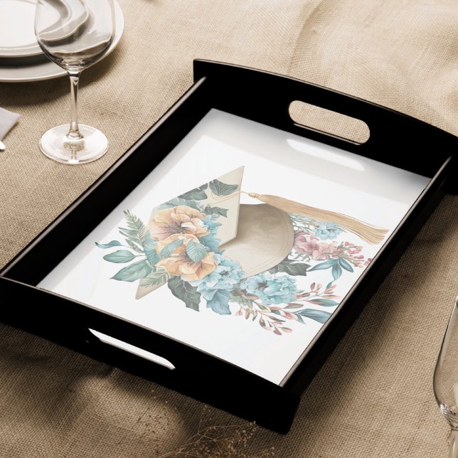 Papel De Seda Tropical Floral Graduação Hat e Partido Tassel (Criador carregado)