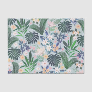 Papel De Seda Tropical Foliage Floral Pattern