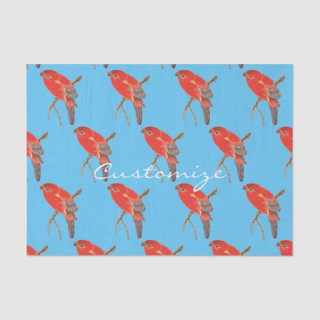Papel De Seda Tropical Red Parrot Thunder_Cove (Frente )