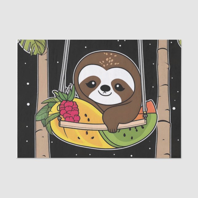Papel De Seda Tropical Sloth Happy (Frente )