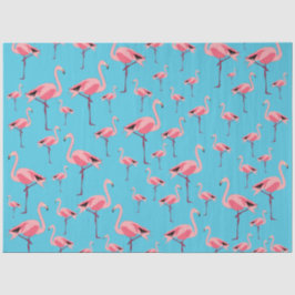 Papel De Seda Tropical Summer Pink Flamingo Pattern