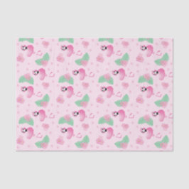 Papel De Seda Tropics Flamingo Bird Flower Rosa claro