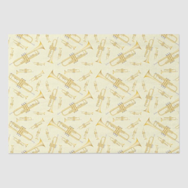 Papel De Seda Trumpet Musician Band Teacher Wrapping Paper (Frente )