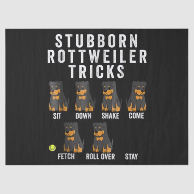 Papel De Seda truques obstinados de rottweiler (Frente )