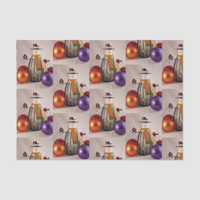Papel De Seda TSP - 099 - Snowman - Tissue Paper (Frente )