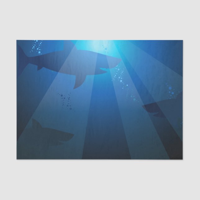 Papel De Seda Tubarões nadando (Frente )