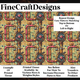 Papel De Seda Tubulações Retro Futuristas Steampunk BM5 Decoupag