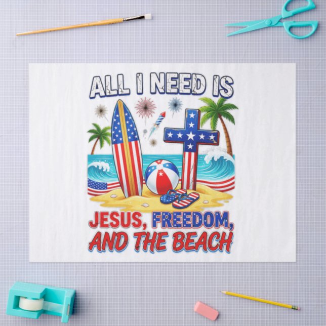 PAPEL DE SEDA TUDO O QUE EU PRECISO É JESUS (Arte )