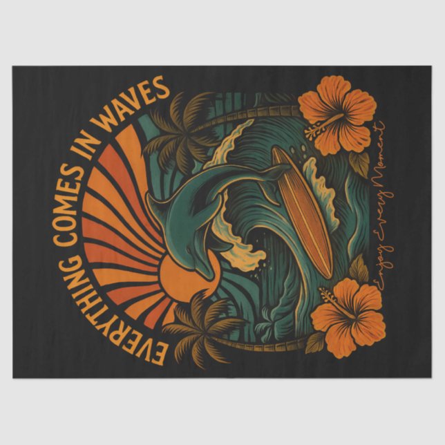 Papel De Seda Tudo vem no Retro de Ondas (Frente )