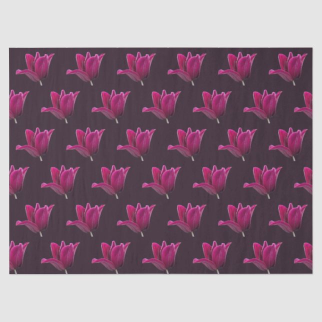 Papel De Seda Tulipa Rosa Escura (Frente )