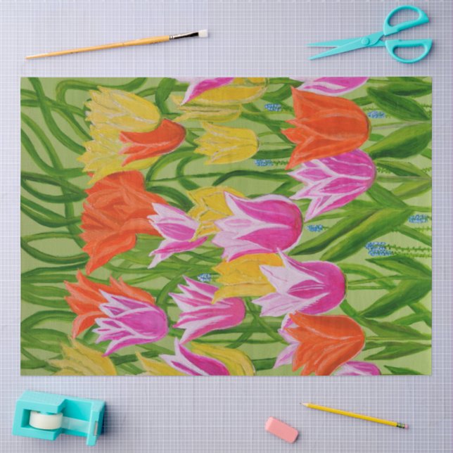 Papel De Seda Tulipas (Arte )