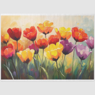 Papel De Seda Tulipas de Aquarela Negrito na Desvinculação de Pr