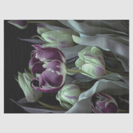 Papel De Seda Tulipas Van Gogh, Fantástico jardim roxo profundo