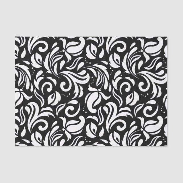 Papel De Seda Tulipina Floral Decorativa em Branco (Frente )