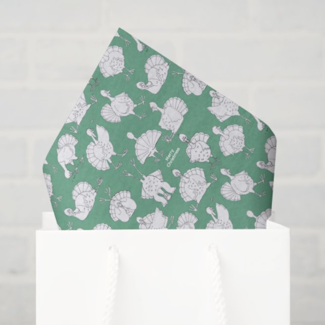 Papel De Seda Turkeys engraçados e Christma na Fazenda! (Sacola de presentes)