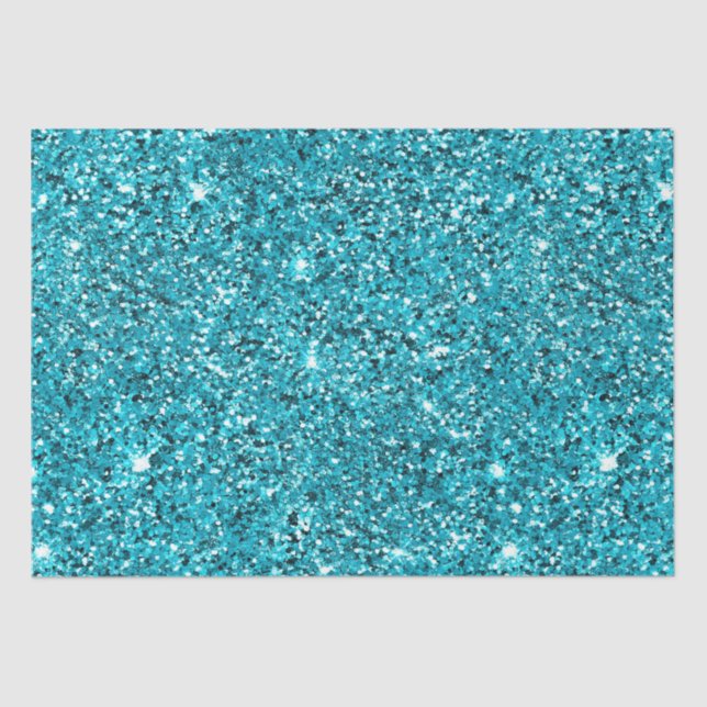 Papel De Seda Turquesa Aqua Glitzy Sparkle Glitter (Frente )