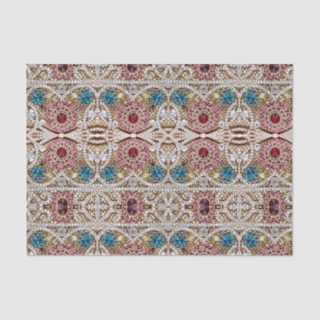 Papel De Seda turquesa azul-prata-ouro-burguês-rosa-burguês (Frente )