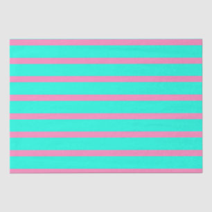 Papel De Seda Turquesa Azul-Verde-Cor-De-Pastel E Estrias Rosa