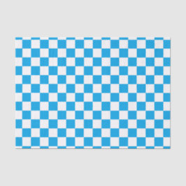 Papel De Seda Turquesa Checkered e branco