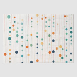 Papel De Seda Turquesa Círculos de Tangerina