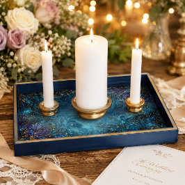 Papel De Seda Turquesa Dourado Filigrana Celestial em Espiral