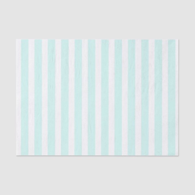 Papel De Seda Turquesa e Branco Listrado Boho (Frente )