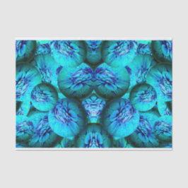 Papel De Seda Turquesa e esferas azuis em ótica 3D