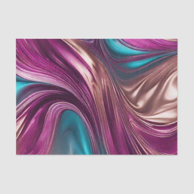 Papel De Seda Turquesa Magenta de Embraiamento Moderno para Pres (Frente )