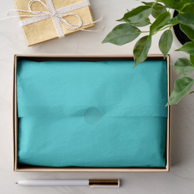 Papel De Seda Turquesa Média Cor Sólida (Presente)