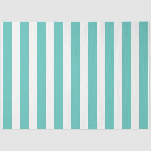 Papel De Seda Turquesa Náutica e Strike Branco (Frente )