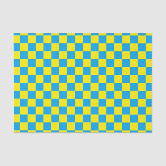 Papel De Seda Turquesa verificada e amarelo (Frente )