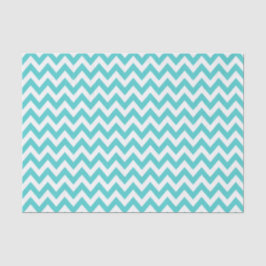 Papel De Seda Turquesa ZigZag/Padrão Chevron