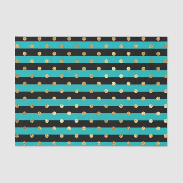 Papel De Seda Turquesas com Festa de aniversário de Bolinhas (Frente )