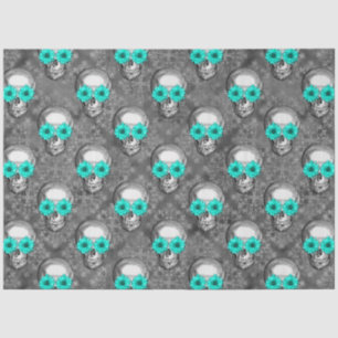 Papel De Seda Turquesas Skulls e Sunflower Series Design 9