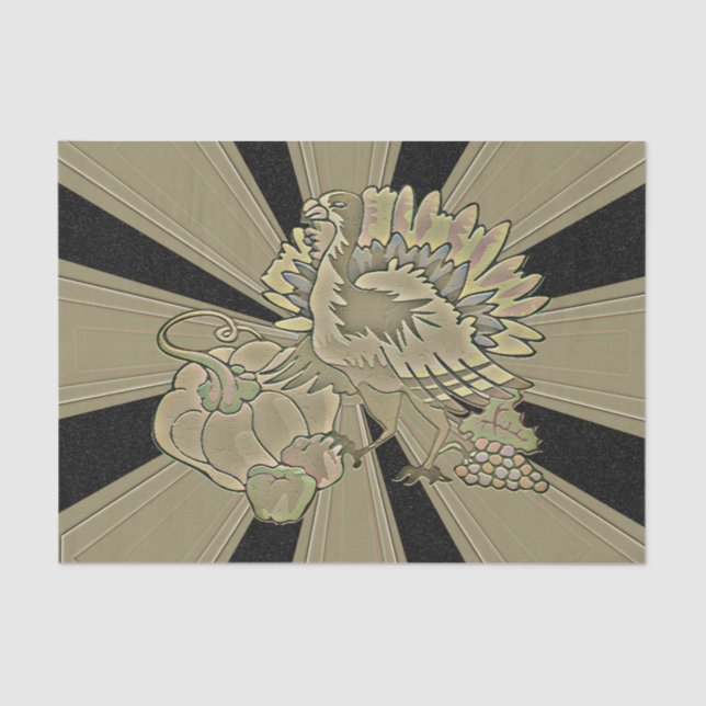 Papel De Seda Turquia no Dia de Ação de Graças - (Frente )