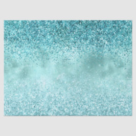 Papel De Seda Turquoise Aqua Dourada Glam Glitter