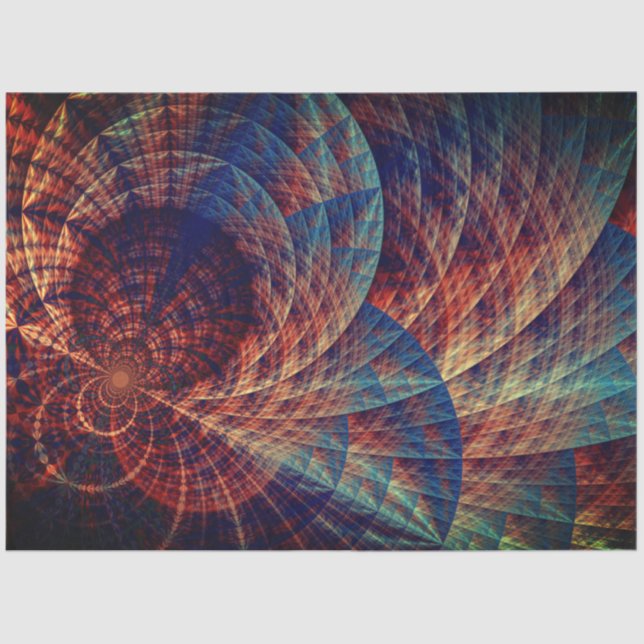 Papel De Seda Turquoise Brown Abstrato Fractal 15 Decoupage (Frente )