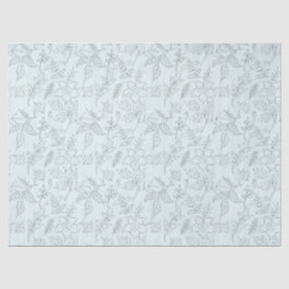 Papel De Seda Turquoise Floral Series Design 6 Tecido