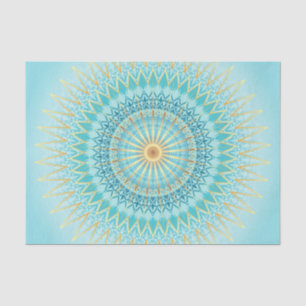 Papel De Seda Turquoise Gold Boho Mandala