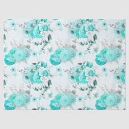 Papel De Seda Turquoise Série Floral Design 2