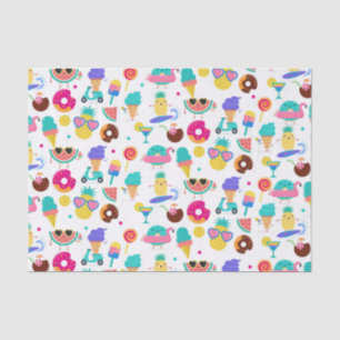 Papel De Seda Tutti Fruitti Guloseimas de Frutas Verão Festa